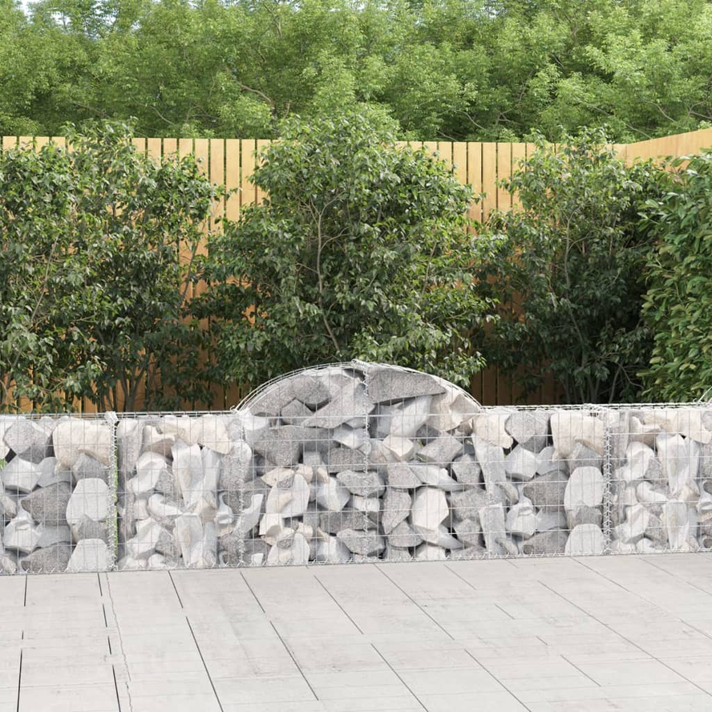 vidaXL Gabions with Arch 13 pcs. 200x30x60/80 cm Galvanised Iron