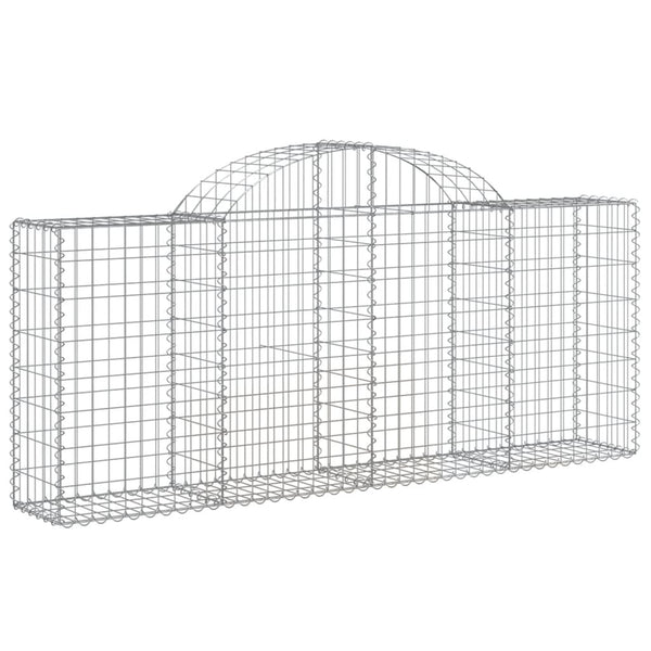 vidaXL Gabions with Arch 2 pcs. 200x30x80/100 cm Galvanized Iron