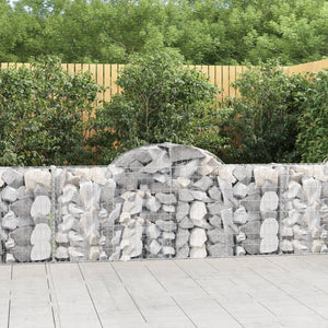 vidaXL Gabion Baskets with High Arch 3 pcs. 200x30x80/100 cm Galvanized Iron