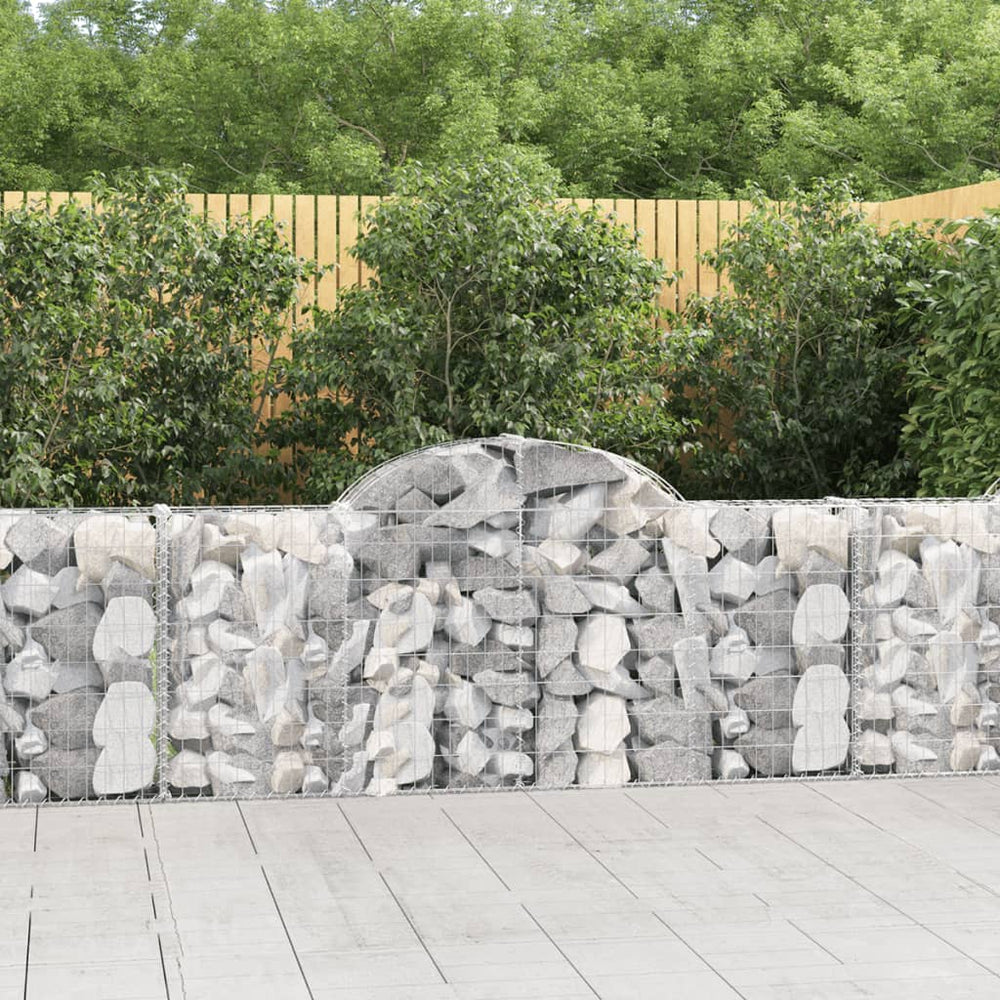 vidaXL Gabions with Arch 4 pcs 200x30x80/100 cm Galvanized Iron