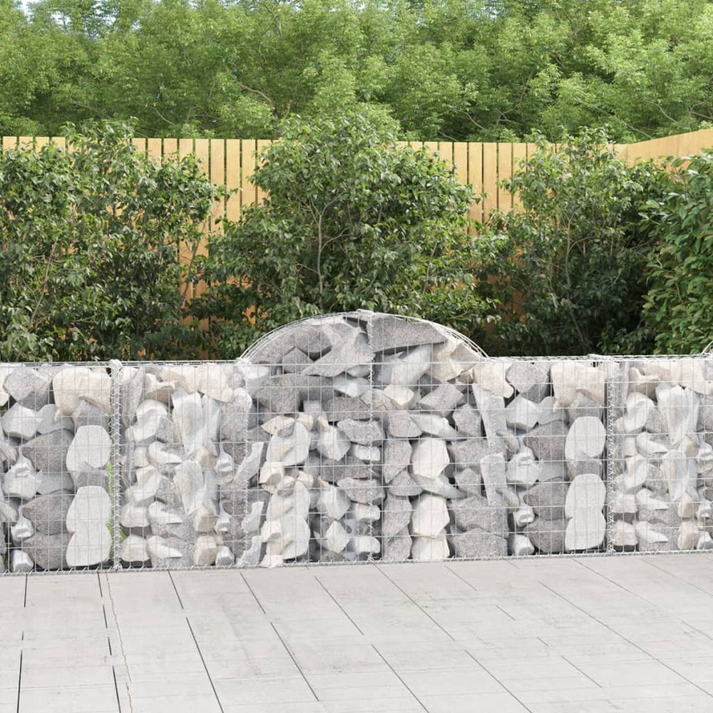 vidaXL Gabions with Arch 6 pcs. 200x30x80/100 cm Galvanized Iron