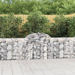 vidaXL Gabions with Arch 6 pcs. 200x30x80/100 cm Galvanized Iron