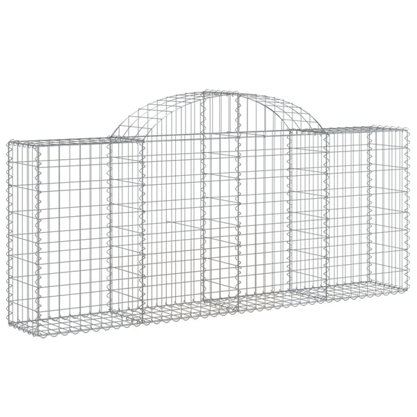 vidaXL Gabion Baskets with Arches 8 pcs. 200x30x80/100 cm Galvanized Iron