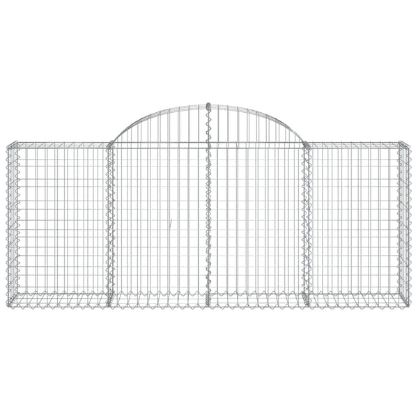 vidaXL Gabion Baskets with Arched Top 10 pcs. 200x30x80/100cm Galvanized Iron