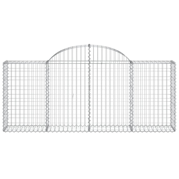 vidaXL Gabion Baskets with Arched Top 18 pcs 200x30x80/100cm Galvanised Iron