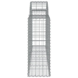vidaXL Gabion Baskets with Arched Top 18 pcs 200x30x80/100cm Galvanised Iron