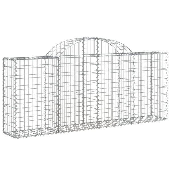 vidaXL Gabion Baskets with Arched Top 25 pcs 200x30x80/100cm Galvanized Iron