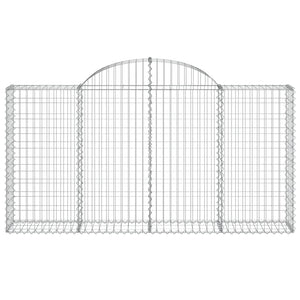 vidaXL Gabions with Arched Top 5 pcs. 200x30x100/120cm Galvanized Iron