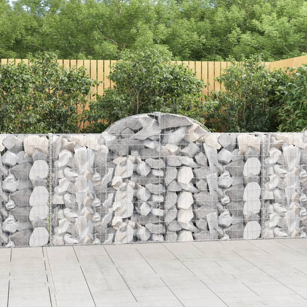 vidaXL Gabions with Arch 6 pcs. 200x30x100/120cm Galvanized Iron