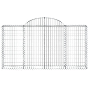 vidaXL Gabion Baskets with High Arch 8 pcs. 200x30x100/120cm Galvanized Iron