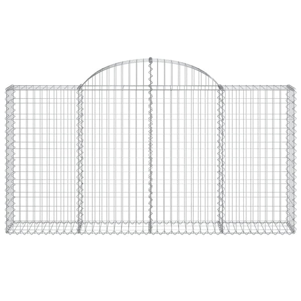 vidaXL Gabion Baskets with High Arch 8 pcs. 200x30x100/120cm Galvanized Iron