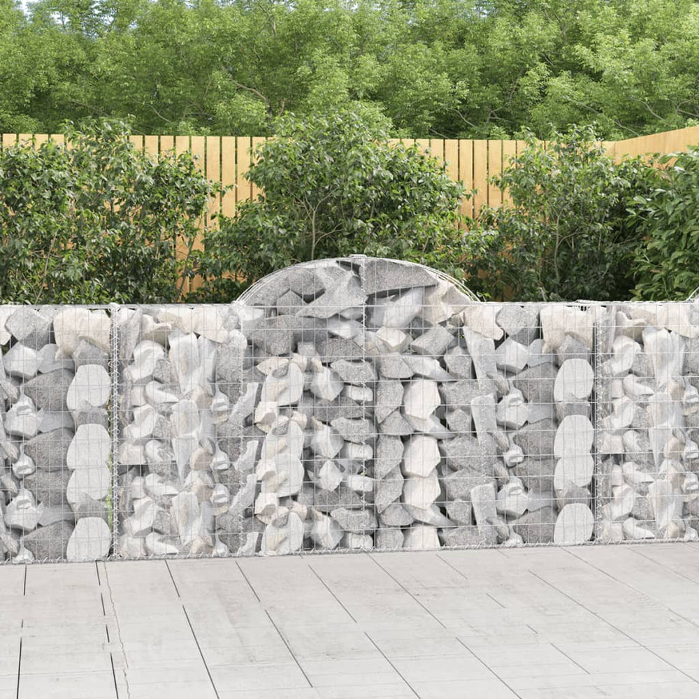 vidaXL Gabion Baskets with High Arch 8 pcs. 200x30x100/120cm Galvanized Iron