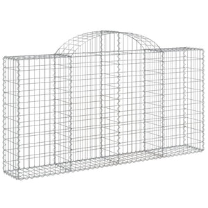 vidaXL Gabions with Arch Top 10 pcs. 200x30x100/120cm Galvanized Iron