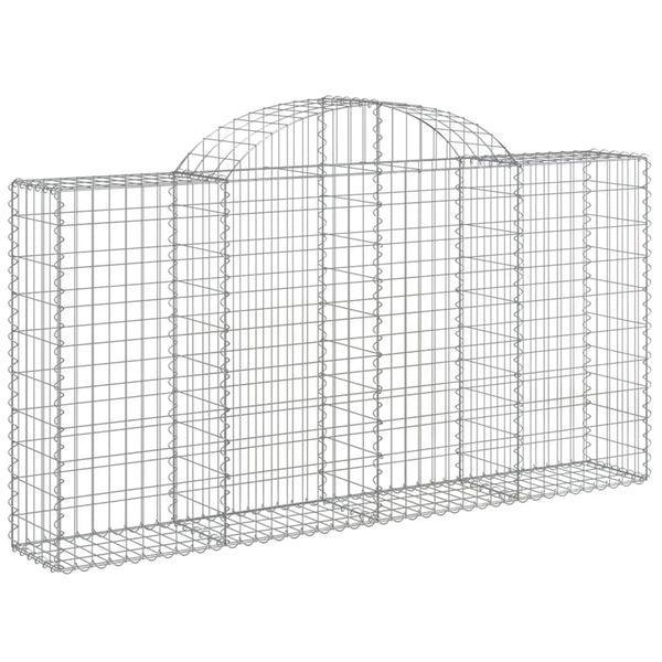 vidaXL Gabion baskets with high arch 12 pcs. 200x30x100/120cm Galvanized Iron