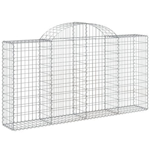 vidaXL Gabions with Arch Top 13pcs. 200x30x100/120cm Galvanized Iron