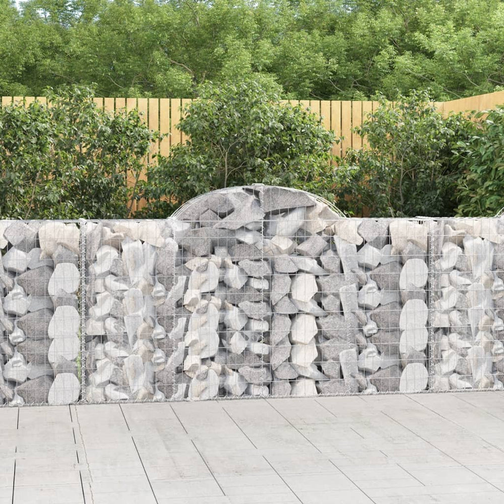 vidaXL Gabions with High Arch 14pcs. 200x30x100/120cm Galvanized Iron