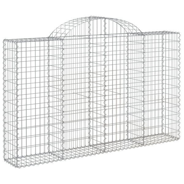 vidaXL Gabions with Arch 2 pcs. 200x30x120/140cm Galvanised Iron