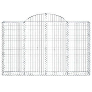 vidaXL Gabions with Arch 2 pcs. 200x30x120/140cm Galvanised Iron