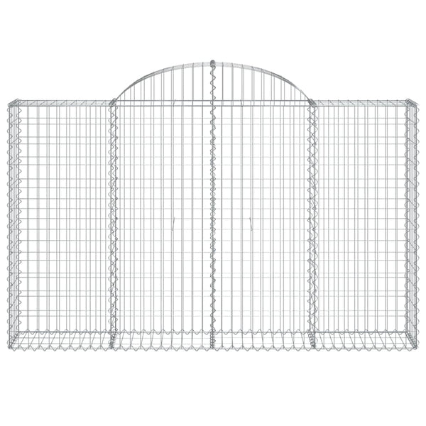 vidaXL Gabions with Arch 2 pcs. 200x30x120/140cm Galvanised Iron