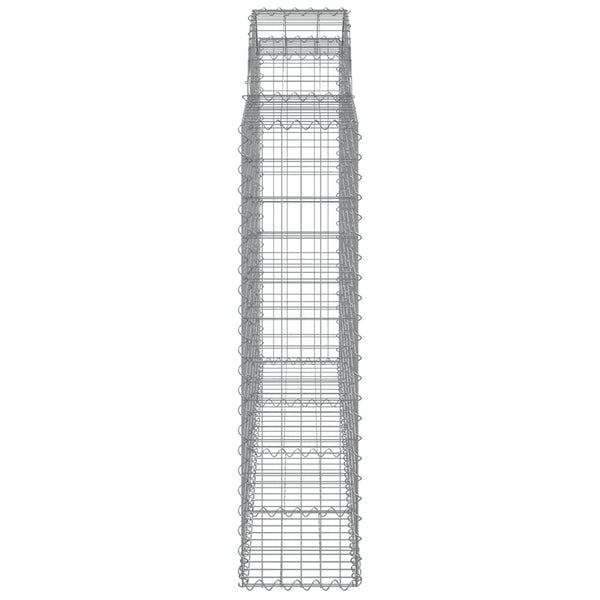 vidaXL Gabions with Arch 2 pcs. 200x30x120/140cm Galvanised Iron