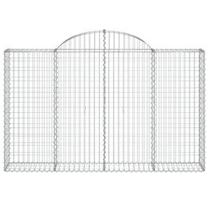 vidaXL Gabions with Arched Top 3 pcs. 200x30x120/140cm Galvanized Iron