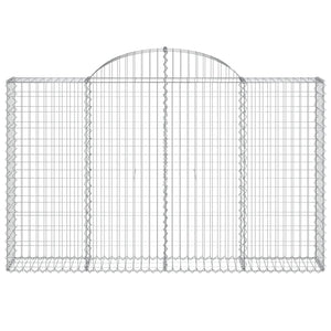 vidaXL Gabion Baskets with Arched Top 5 pcs 200x30x120/140cm Galvanised Iron
