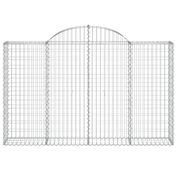 vidaXL Gabion Baskets with Arched Top 5 pcs 200x30x120/140cm Galvanised Iron