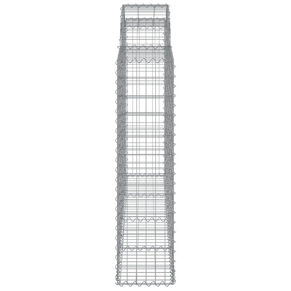 vidaXL Gabion Baskets with Arched Top 5 pcs 200x30x120/140cm Galvanised Iron