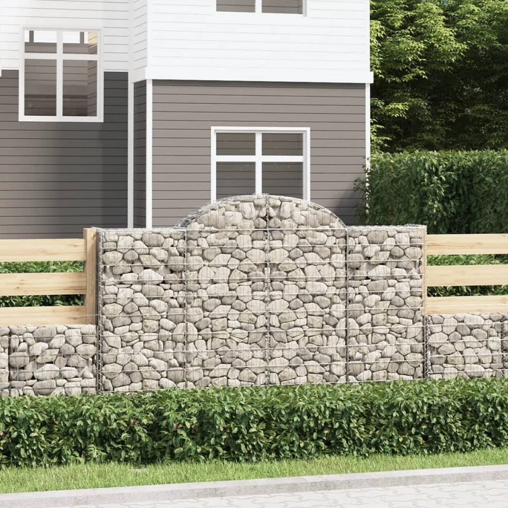 vidaXL Gabions with Arch Top 6 pcs. 200x30x120/140cm Galvanized Iron