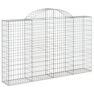 vidaXL Gabions with Arch Top 7 pcs 200x30x120/140cm Galvanized Iron