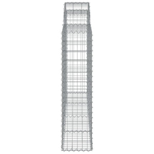 vidaXL Gabions with Arch Top 7 pcs 200x30x120/140cm Galvanized Iron