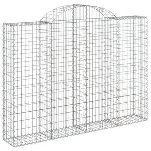 vidaXL Gabions with Arch Top 3 pcs 200x30x140/160 cm Galvanized Iron