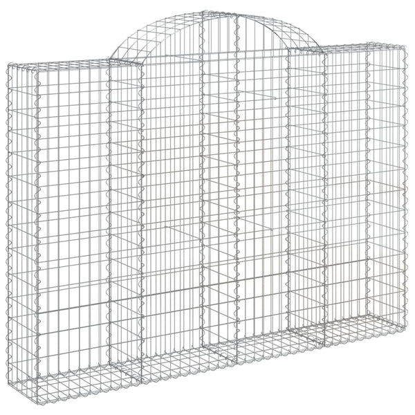 vidaXL Gabions with Arch Top 3 pcs 200x30x140/160 cm Galvanized Iron