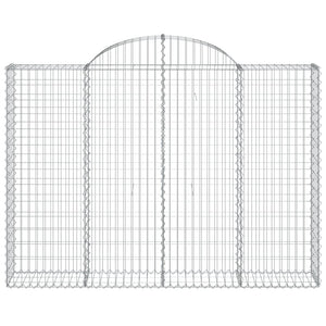 vidaXL Gabions with Arch Top 3 pcs 200x30x140/160 cm Galvanized Iron