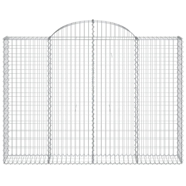vidaXL Gabions with Arch Top 3 pcs 200x30x140/160 cm Galvanized Iron