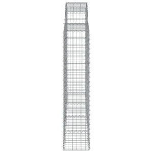 vidaXL Gabions with Arch Top 3 pcs 200x30x140/160 cm Galvanized Iron