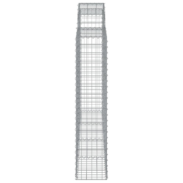 vidaXL Gabions with Arch Top 3 pcs 200x30x140/160 cm Galvanized Iron