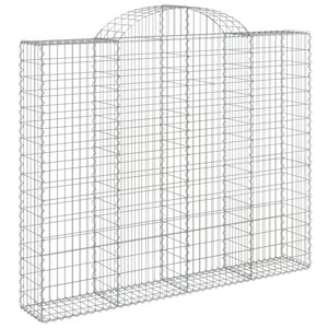 vidaXL Gabions with Arch Top 2 pcs. 200x30x160/180cm Galvanized Iron