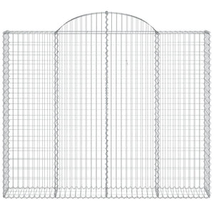 vidaXL Gabions with Arch Top 2 pcs. 200x30x160/180cm Galvanized Iron