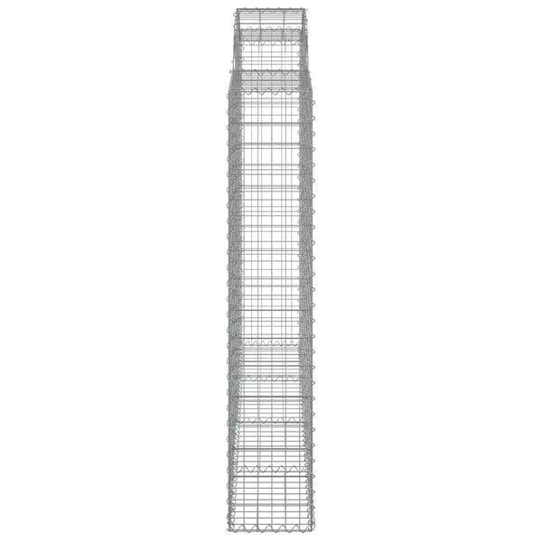 vidaXL Gabions with Arch Top 2 pcs. 200x30x160/180cm Galvanized Iron