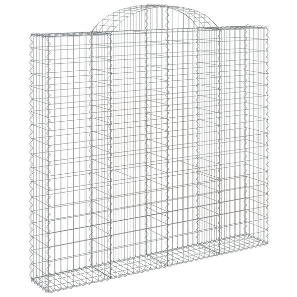vidaXL Gabions with Arched Top 2 pcs. 200x30x180/200cm Galvanized Iron