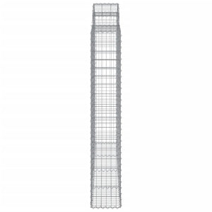vidaXL Gabions with Arched Top 2 pcs. 200x30x180/200cm Galvanized Iron