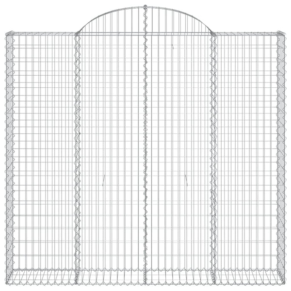 vidaXL Gabion Baskets with Arched Top 3 pcs. 200x30x180/200cm Galvanized Iron