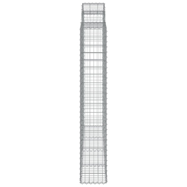 vidaXL Gabion Baskets with Arched Top 3 pcs. 200x30x180/200cm Galvanized Iron