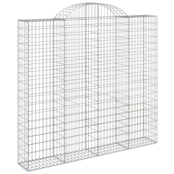 vidaXL Gabion Baskets with Arched Top 4 pcs 200x30x180/200cm Galvanized Iron