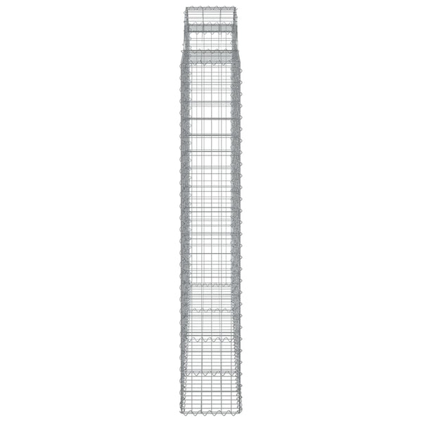vidaXL Gabion Baskets with Arched Top 4 pcs 200x30x180/200cm Galvanized Iron