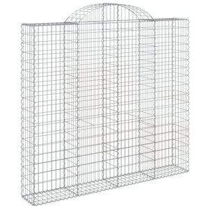 vidaXL Gabion Baskets with Arched Top 9 pcs. 200x30x180/200cm Galvanized Iron