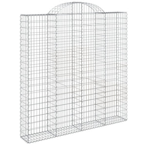 vidaXL Gabion Baskets with High Arch 4 pcs. 200x30x200/220cm Galvanized Iron