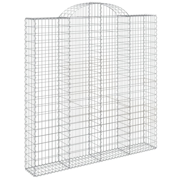 vidaXL Gabion Baskets with Arched Top 5 pcs 200x30x200/220cm Galvanized Iron