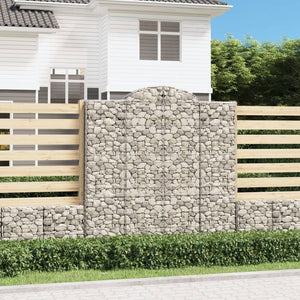 vidaXL Gabion Baskets with Arched Top 5 pcs 200x30x200/220cm Galvanized Iron